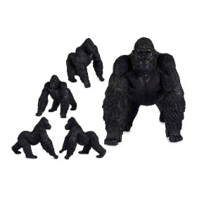 Figura Decorativa Gorila Negro Resina (30 x 36 x 4