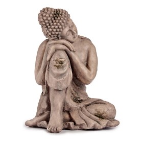 Figura Decorativa para Jardín Buda Gris Poliresina