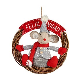 Christmas bauble Mouse 33 x 12 x 33 cm Red Grey Wh