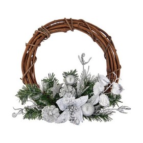Advent wreathe 30,48 cm Silver Wood Brown Green Pl