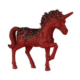 Figura Decorativa Unicornio 9,5 x 31 x 40 cm Rojo 