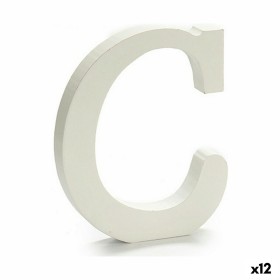 Buchstabe C Holz Weiß (1,8 x 21 x 17 cm) (12 Stück