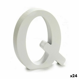 Buchstabe Q Holz Weiß (2 x 16 x 14,5 cm) (24 Stück