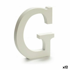 Buchstabe G Holz Weiß (1,8 x 21 x 17 cm) (12 Stück