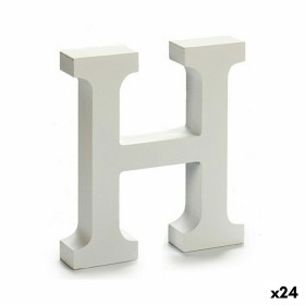 Buchstabe H Holz Weiß (2 x 16 x 14,5 cm) (24 Stück