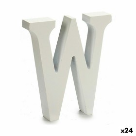 Buchstabe W Holz Weiß (2 x 16 x 14,5 cm) (24 Stück
