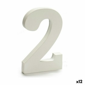 Número 2 Madera Blanco (1,8 x 21 x 17 cm) (12 Unid