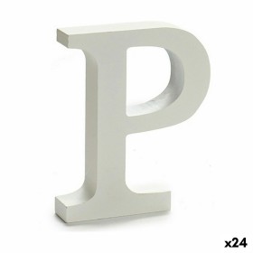 Buchstabe P Holz Weiß (2 x 16 x 14,5 cm) (24 Stück