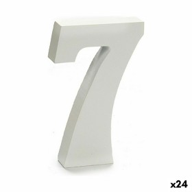 Número 7 Madera Blanco (2 x 16 x 14,5 cm) (24 Unid