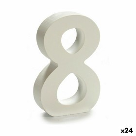 Número 8 Madera Blanco (2 x 16 x 14,5 cm) (24 Unid