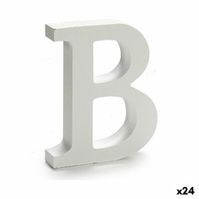 Buchstabe B Holz Weiß (2 x 16 x 14,5 cm) (24 Stück