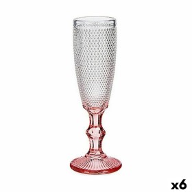 Copo de champanhe Cor de Rosa Transparente Vidro 6 Unidades