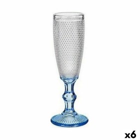 Copo de champanhe Pontos Azul Transparente Vidro 6 Unidades (180 ml) Vivalto - 1