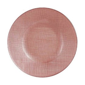 Assiette plate Rose verre 6 Unités (21 x 2 x 21 cm