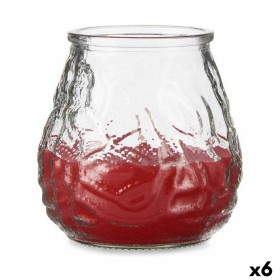 Kerze Geranie Rot Durchsichtig Glas Parafin 6 Stück (9 x 9,5 x