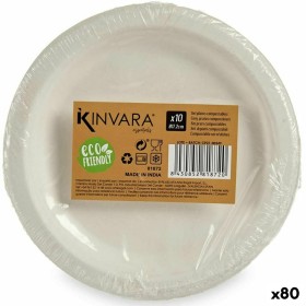 Conjunto de pratos Compostável Branco 18 x 2,5 x 1