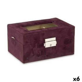 Box for watches Metal Burgundy (16 x 8,5 x 11 cm) 