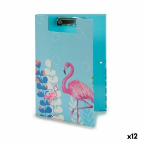 Faltblatt A4 Rosa Flamingo Klemme (12 Stück)