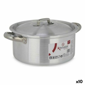 Cacerola Con Tapa Plateado Aluminio 3 L (10 Unidad