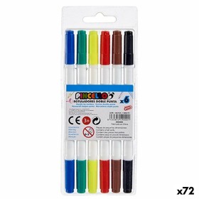 Set of Felt Tip Pens Double-ended Multicolour (72 