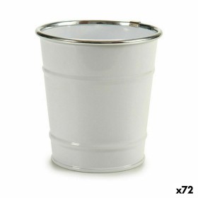 Macetero Cubo Blanco Plateado Zinc 10,5 x 10,5 x 1