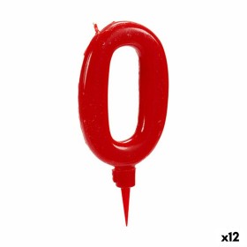 Vela Rojo Cumpleaños Número 0 (12 Unidades)