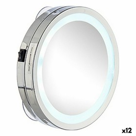Espejo de Aumento Luz LED Plateado 16,5 x 4 x 16,5