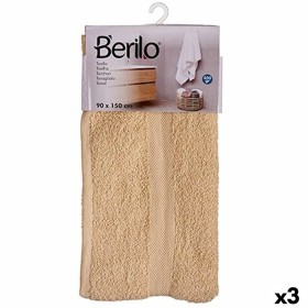 Toalla de baño 90 x 150 cm Crema (3 Unidades) Berilo - 1