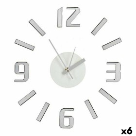 Reloj de Pared Adhesivo Plateado ABS EVA Ø 35 cm (