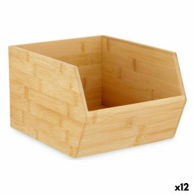 Caja Organizadora Apilable Marrón Bambú 20,1 x 15,