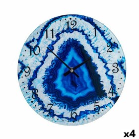 Wall Clock Marble Blue Crystal 30 x 4 x 30 cm (4 U