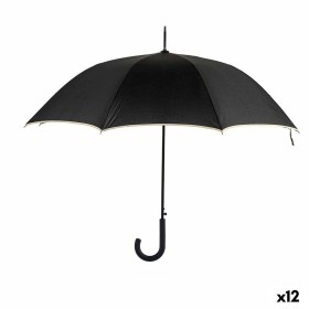 Regenschirm Schwarz Creme Metall Faser 95 x 95 x 8