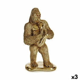 Decorative Figure Gorilla Saxophone Golden 18,5 x 