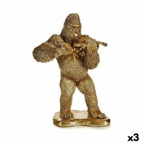 Figurine Décorative Gorille Violon Doré 16 x 40 x 