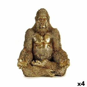 Figura Decorativa Gorila Yoga Dorado 19 x 26,5 x 2
