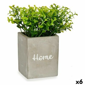 Planta Decorativa Home Gris Cemento Verde Plástico
