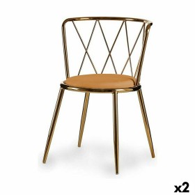 Chair Metal Rhombus Golden Mustard 50,5 x 73 x 51 
