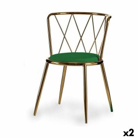 Chair Rhombus Green Golden Metal 50,5 x 73 x 51 cm