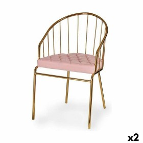 Chair Bars Pink Golden Iron 51 x 81 x 52 cm (2 Uni