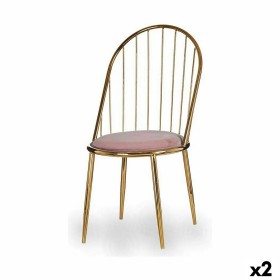 Cadeira Barras Cor de Rosa Dourado Ferro 48 x 95,5