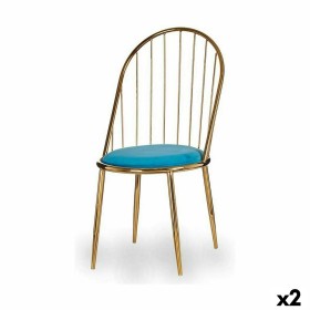 Chair Bars Blue Golden Iron 48 x 95,5 x 48 cm (2 U
