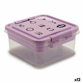 Caja-Joyero Morado Transparente Plástico 24,5 x 11