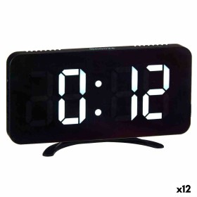 Relógio Digital de Mesa Preto ABS 15,7 x 7,7 x 1,5