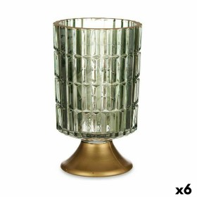 LED-Laterne grün Gold Glas 10,7 x 18 x 10,7 cm (6 Stück) Gift Decor - 1