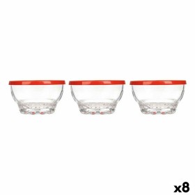 Set of bowls Karaman Red Transparent Glass Polyeth