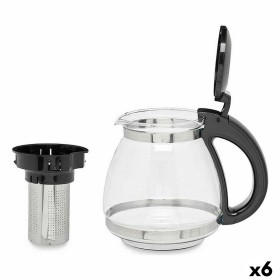 Teapot Transparent Black Plastic Glass 1,5 L (6 Un