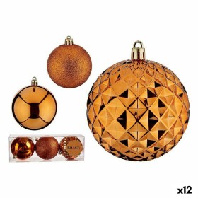 Set de Bolas de Navidad Naranja PVC Ø 8 cm (12 Uni