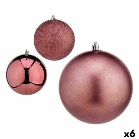 Set de Bolas de Navidad Rosa Plástico Ø 12 cm (6 U