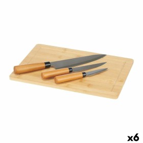 Set de Cuchillos Tabla de cortar Queso Bambú (6 Un