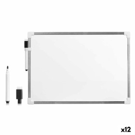 Magnetic Board with Marker White Aluminium 25 x 35